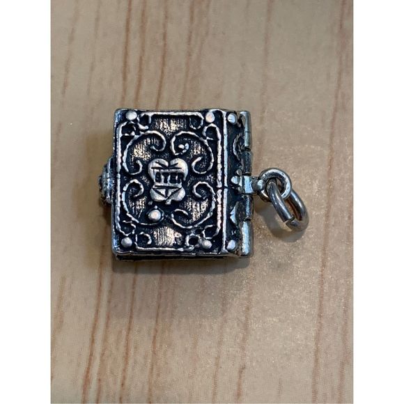 Holy Bible Sterling Silver Jewelry Charm - Picture 2 of 5